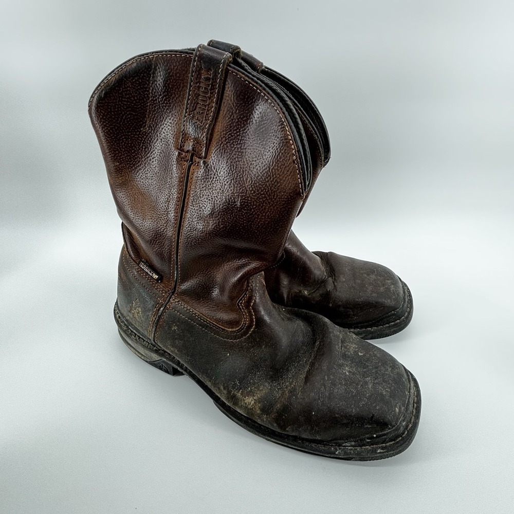 Rocky Boots Mens 12 M Waterproof Leather Cowboy Western CT Brown Work Boots